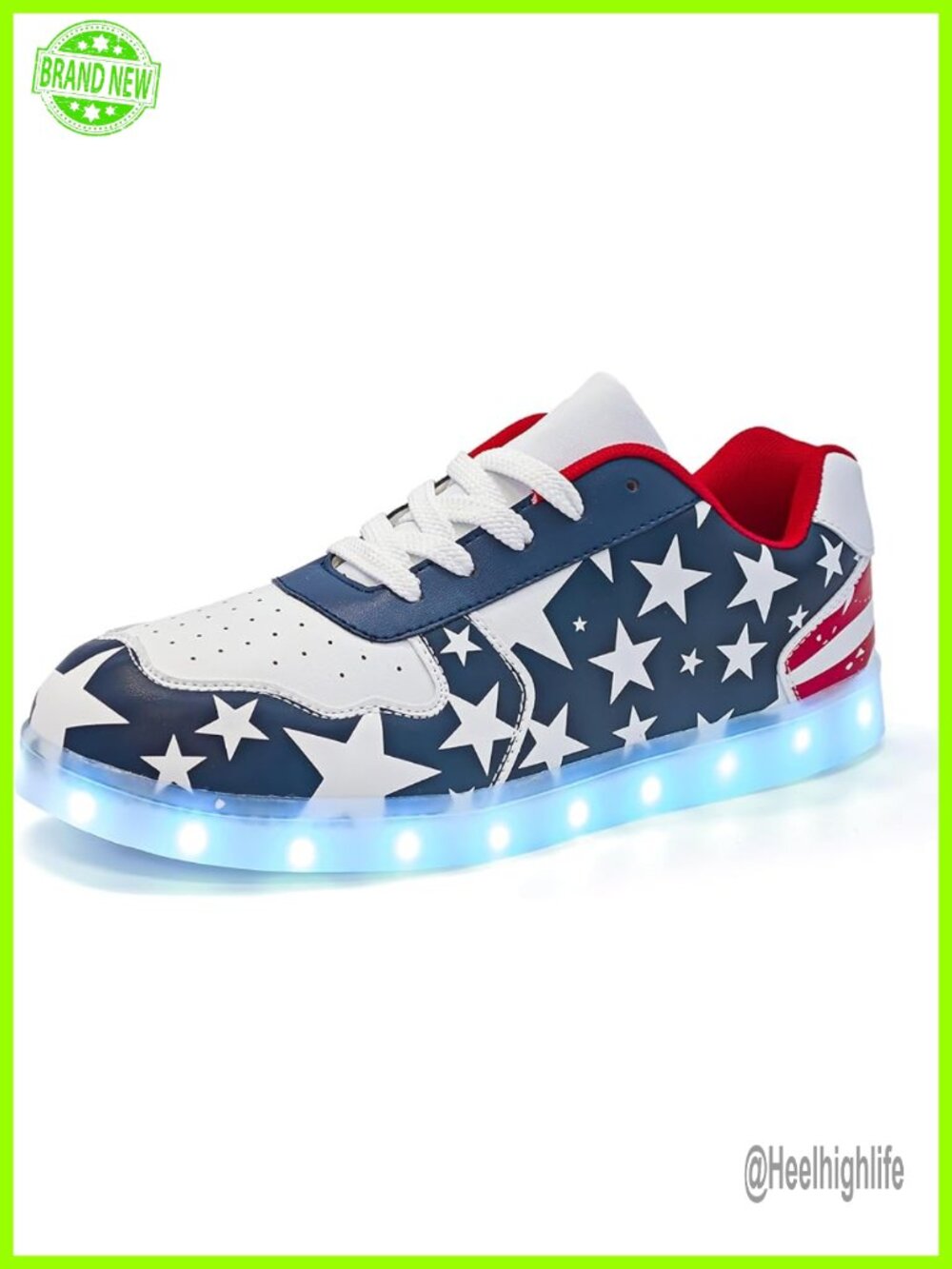 LED Light Up Sequined High Top Sneakers Glowing Neon Luminous Fashion Punk Shoes